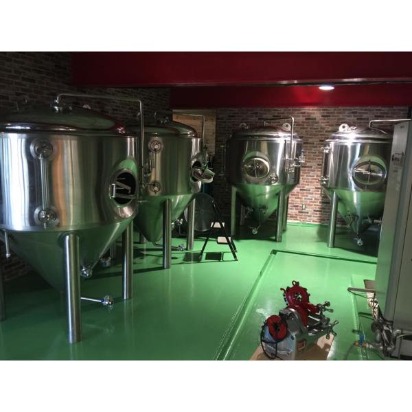 500L Stainless Steel Conical Beer Fermenter , Small Conical Fermenter With Dimple Plate Jacket
