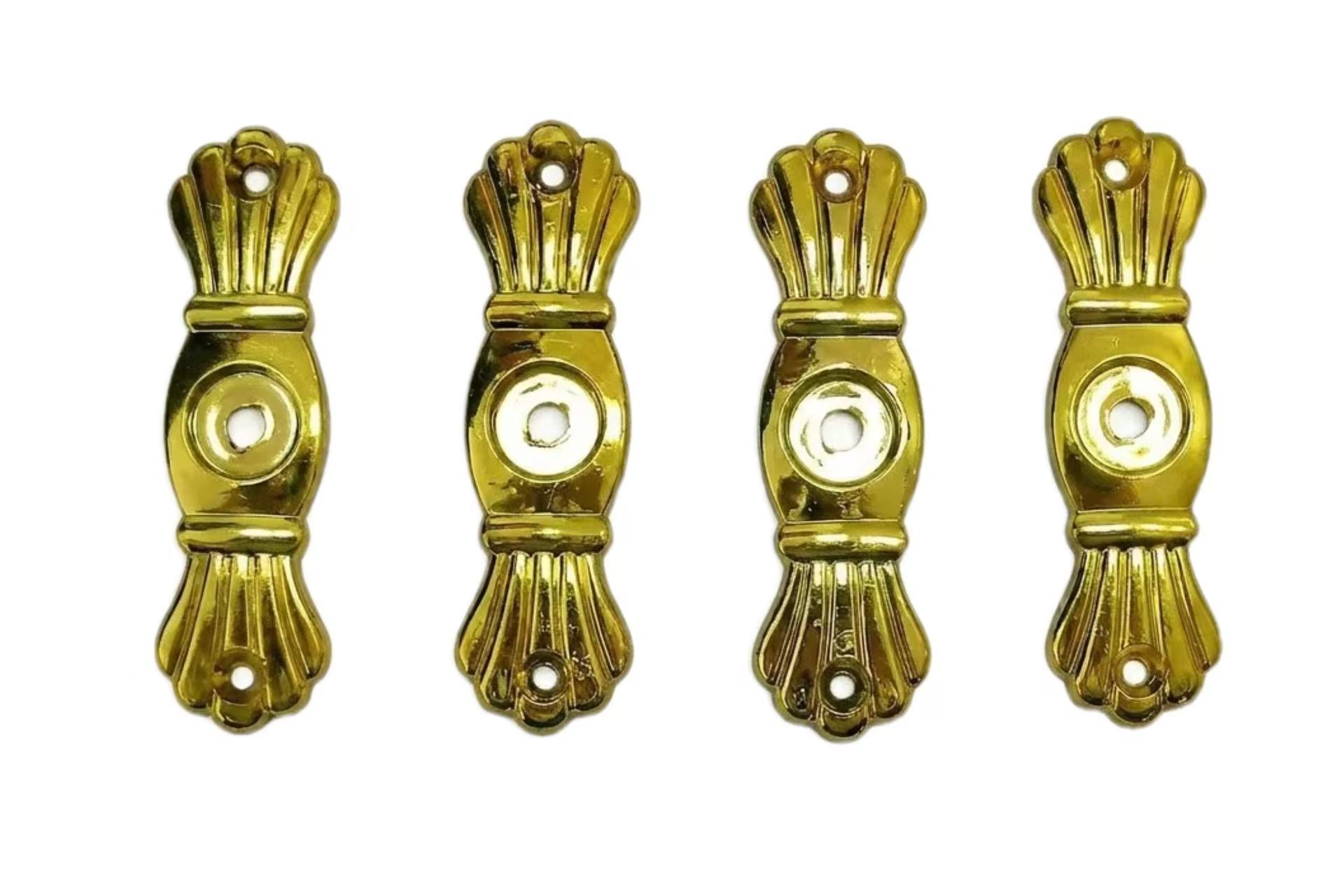Gold Funeral Coffin HardwareBracket Matching With Screw , Casket Hardware