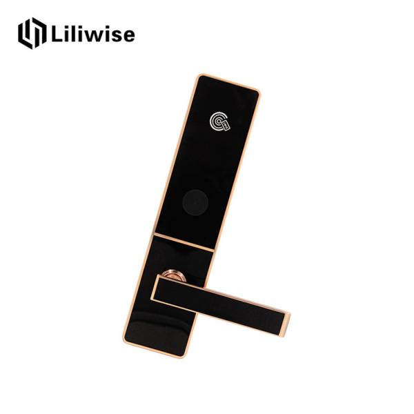 Rfid Electronic Hotel Door Locks Zinc Alloy 310 * 72mm Low Voltage Warning