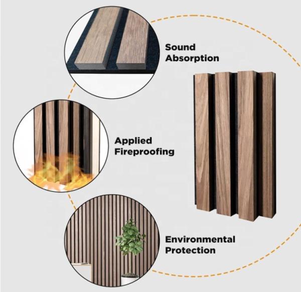 Office Studio Akupanel Wooden Slatted Sound Absorbing Proofing Boards Ceiling Pet Wood Slat Wall Soundproof Acoustic Panels