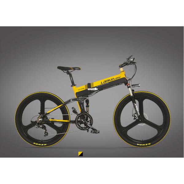 Safe 26 Inch Electric Bicycle , 27 Speed Mountain Bike Hydraulic Suspension Fork