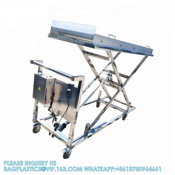 304 Stainless Steel Cadaver Trolley Lift Mortuary Morgue Hydraulic Body Lifter Coffin Accessories