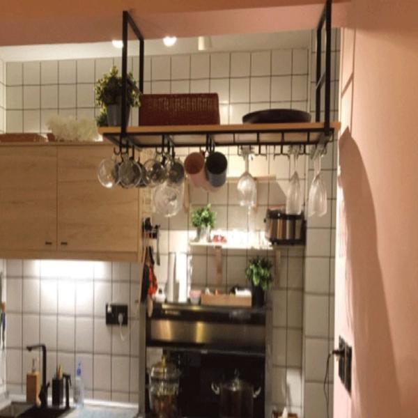 Functional Wood Ceiling Garden Tool Rack Store Display Stand for Garage Overhead Storage