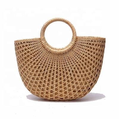 Saco feito a mão da praia de Tote Bag Natural Bali Straw do vintage para mulheres