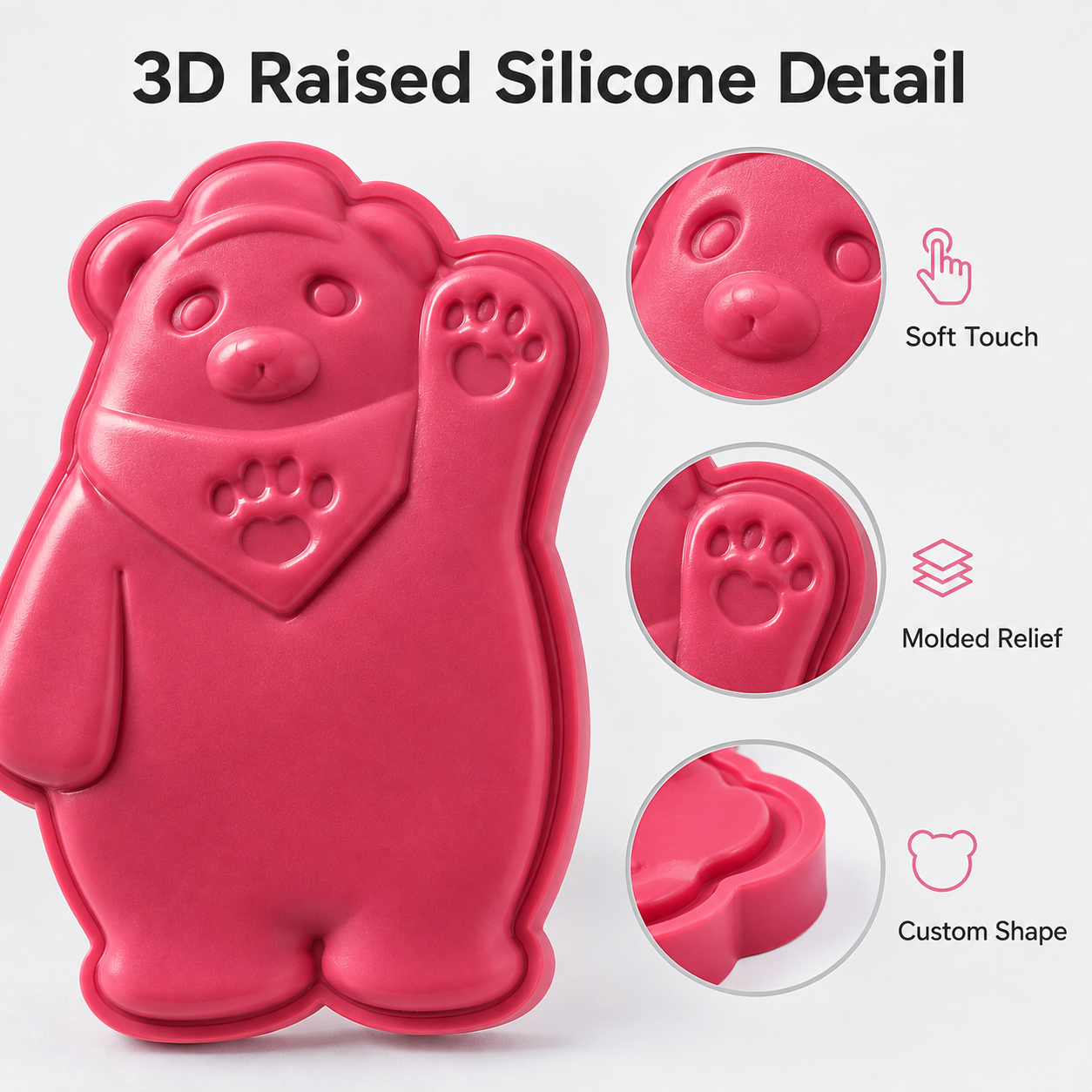 Custom Bear Fridge Magnets Badge with Full Colorful Oekotex TPU and Eco-friendly Custom Designs for Promotional Souvenir Gifts