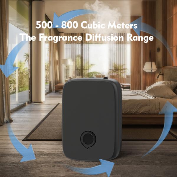 Matte Black Electric Aroma Diffusers 500ML Remote Control For Hotels And Homes