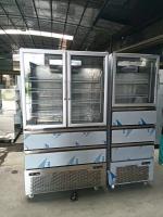 Refrigerador vertical 2 Portas de vidro para congelador 2 Caixas para Chiller para cozinha com 110V/60Hz