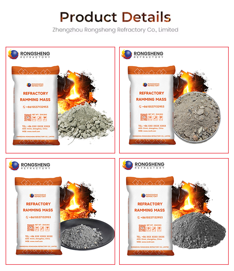 Induction Furnace Alumina Ramming Mix Magnesia Refractory Ramming Materials Kiln Lining Silicon Carbide Dry Ramming Mass