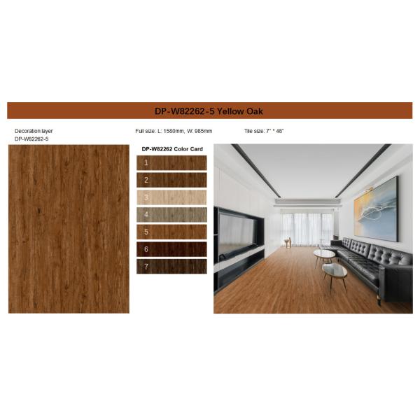 термоизоляции настила винила 183mm дуб GKBM DP-W82262 деревянной пластиковой составной желтый