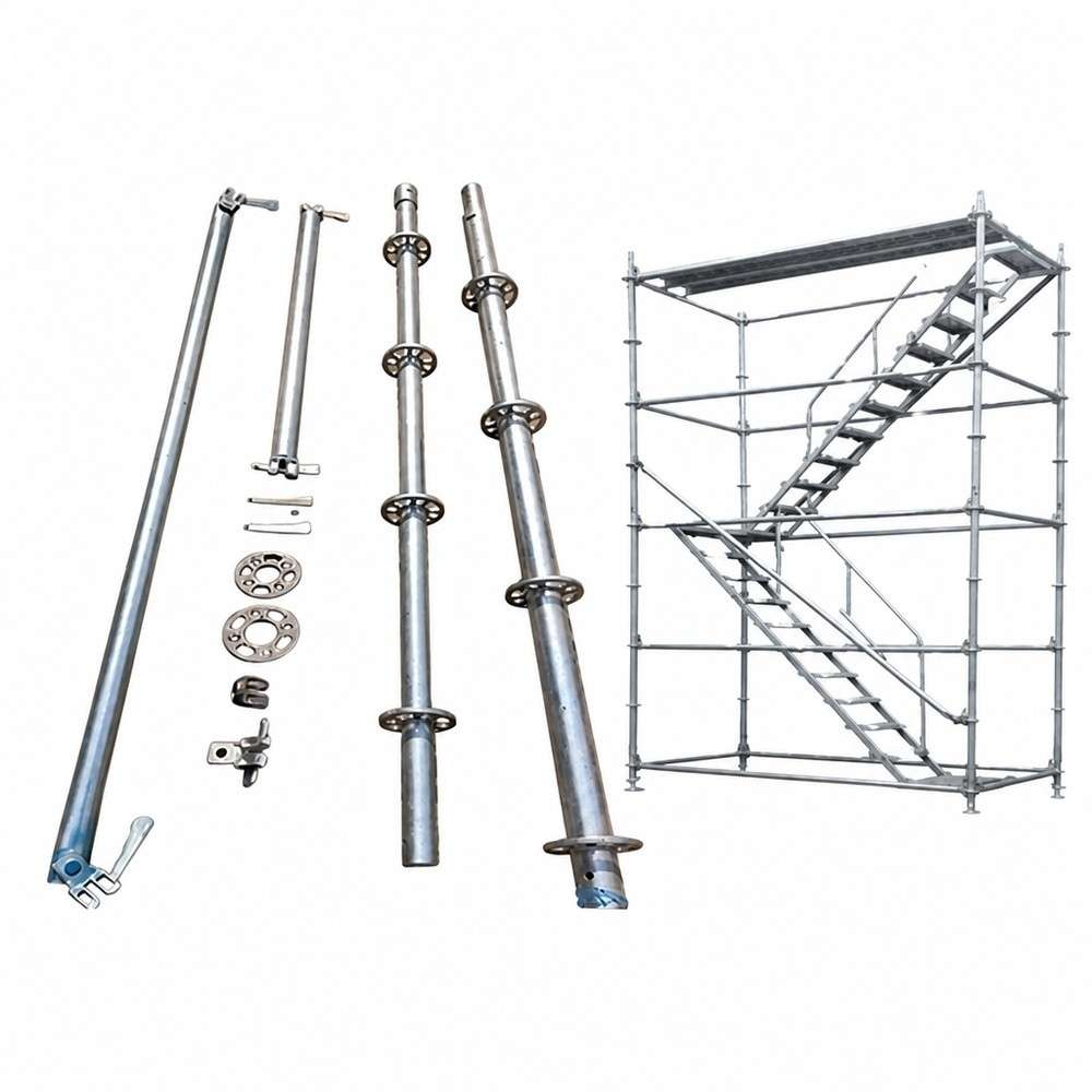 Galvanized Steel Ringlock Scaffolding System with 25kN - 35kN Load Capacity and Flexible Connection
