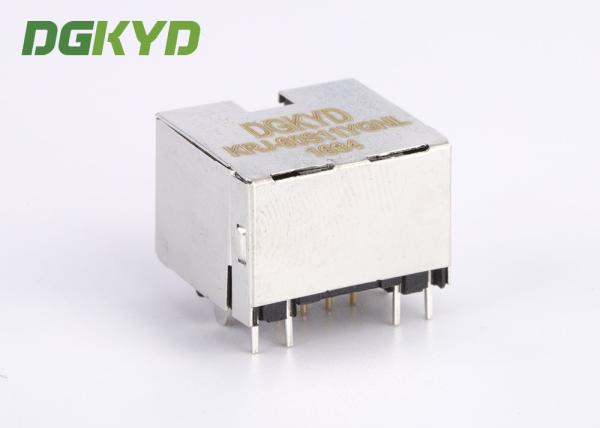 Ultra baixo conector de Jack dos ethernet do protetor Rj45 da altura de 11.5mm com diodo emissor de luz de Y/G