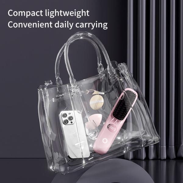 Personal Care Hair Dryer Electric Brush Hot Air Comb Heat USB Wireless Rechargeable Hair Straightener Brush