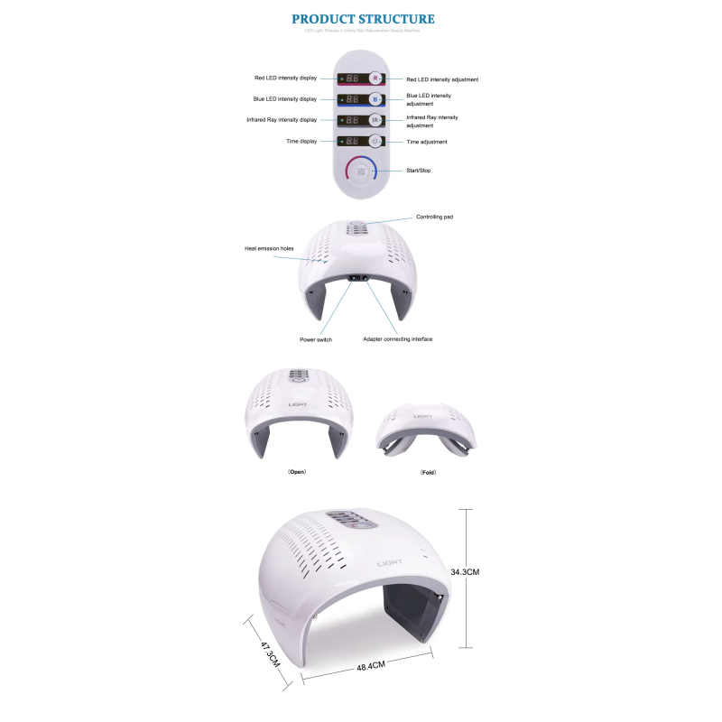 Skin Rejuvenation Home Use Beauty Device 7 Colors PDT LED Light Therapy Phototherapy