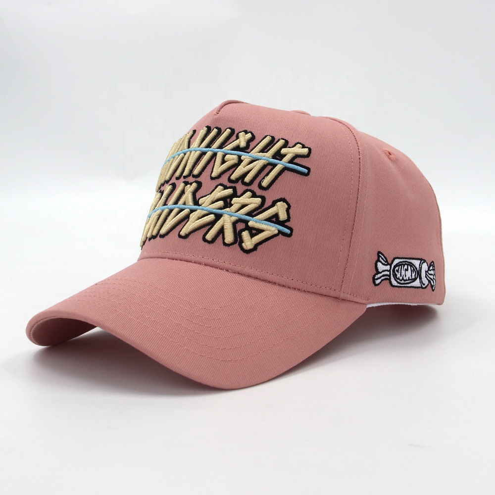 Baseball Caps Custom Embroidered A Frame 5 Panel Mesh Trucker Style Design