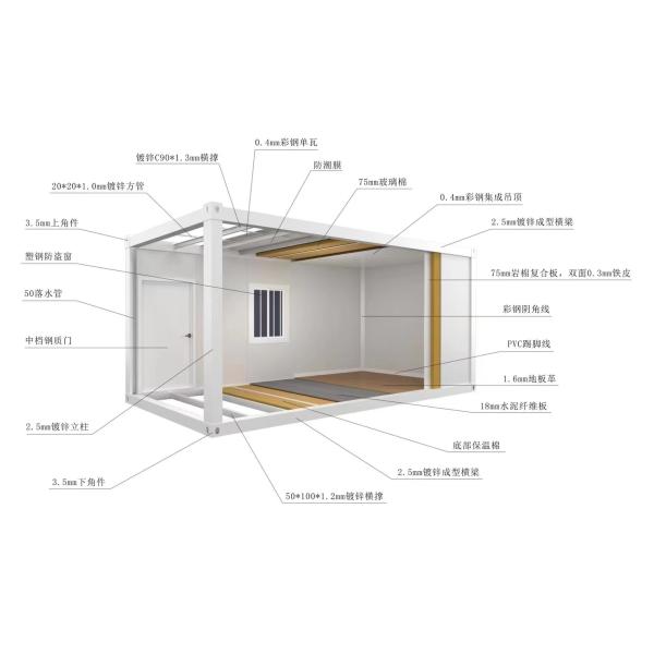 Standard Thickness Movable House Container Homes Prefab Houses Container Mini Container House with Security Door