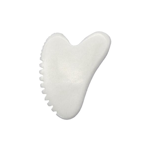 Health Care Therapy Tool Body Guasha Massager with Heart Shape Natural White Jade