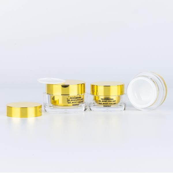15g 30g 50g Double-wall Acrylic Cosmetic Cream Jar with Golden Lid Nail Polish Bottle