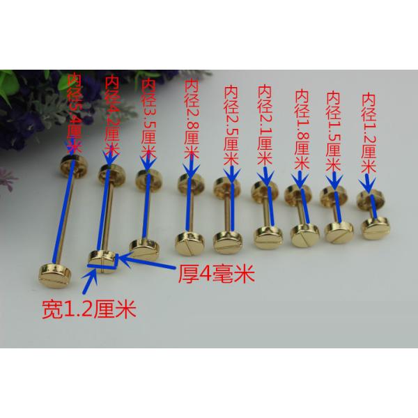 Custom metal accessories light gold various size handbag rivets and bottom nails