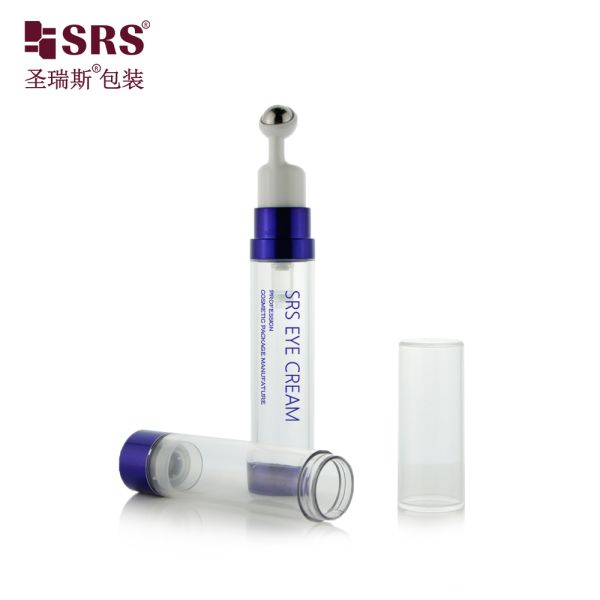 Free Sample Stainless Steel Ball Roll on Bottle 8ml 10ml 15ml Plastic PETG Eye Cream Airless Roller Bottle