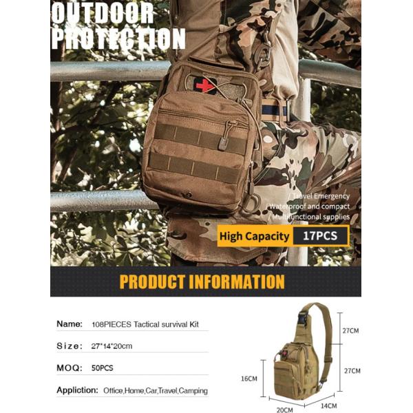 Набор аварийной бортовой аптечки рюкзака 600D тактический для на открытом воздухе располагаться лагерем выживания