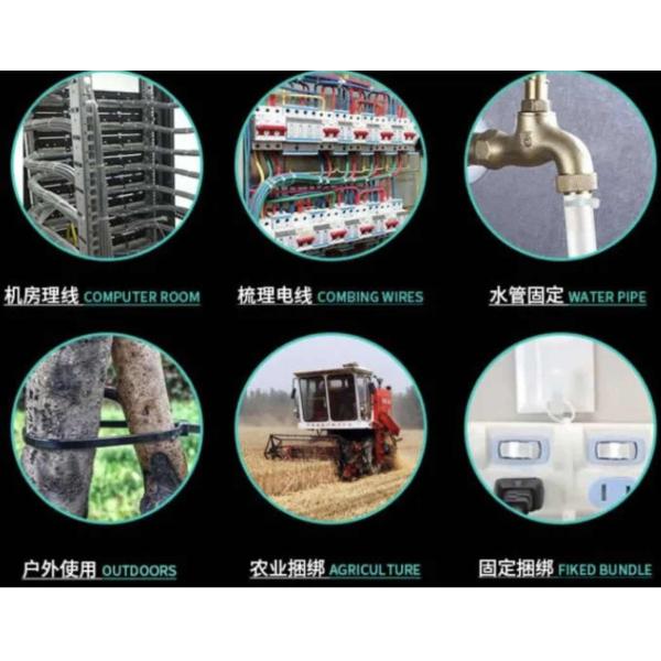 100pcs Uv Resistant Nylon Cable Tie Heavy Duty With Self-Locking