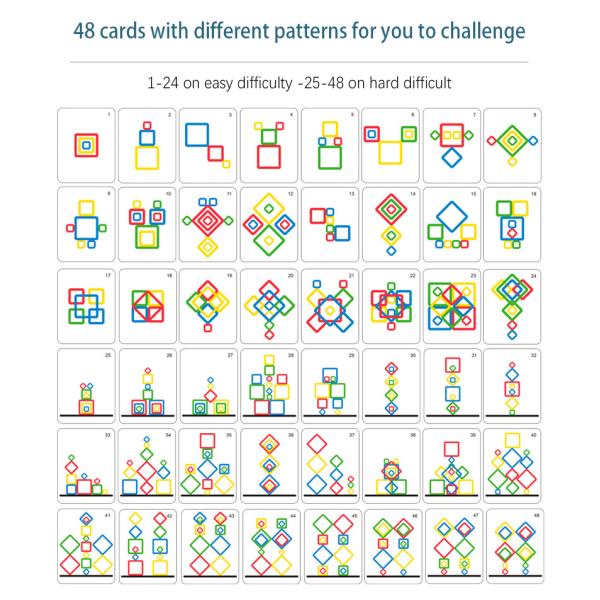 Wooden Intelligence Color Square Box Kindergarten Learning Toys Assembly Blocks