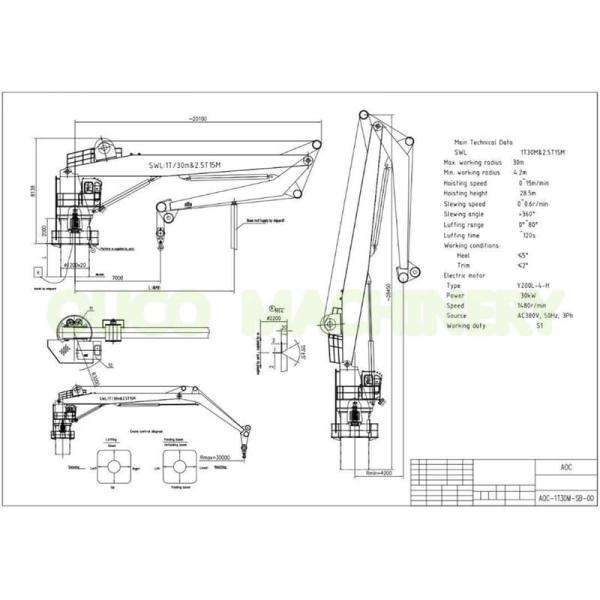 High Flexibility Offshore Knuckle Boom Crane Durable Low Power Consumption