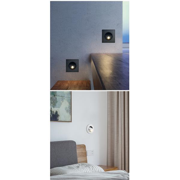Modern Simple Design Circular Led Wall Light 3W COB Aluminum Recess Mounted Wall Lamp For Home Villa Hotel Sconces Light
