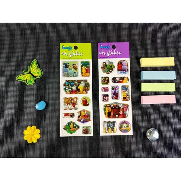 Milky PVC 3D Cartoon Stickers Sequin Kindergarten Gift Childrens Reward Stickers