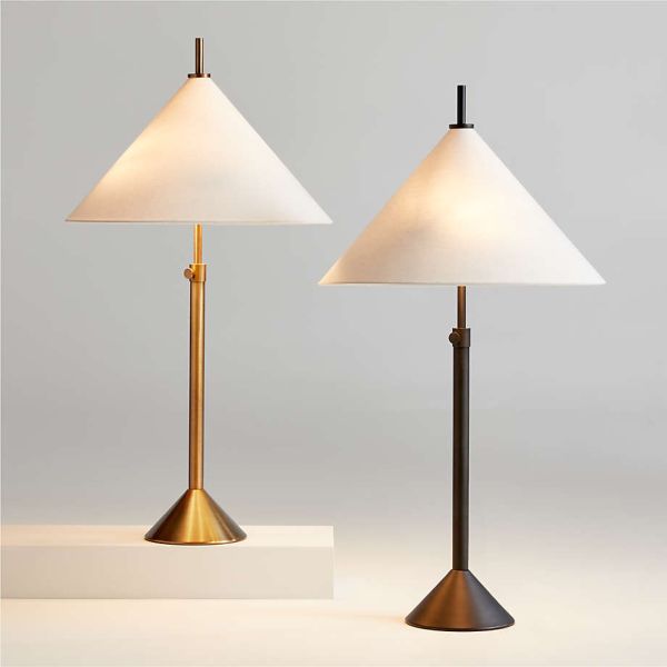 Farmhouse Style Brass LED Table Lamp with Drum Shade for Reading Room