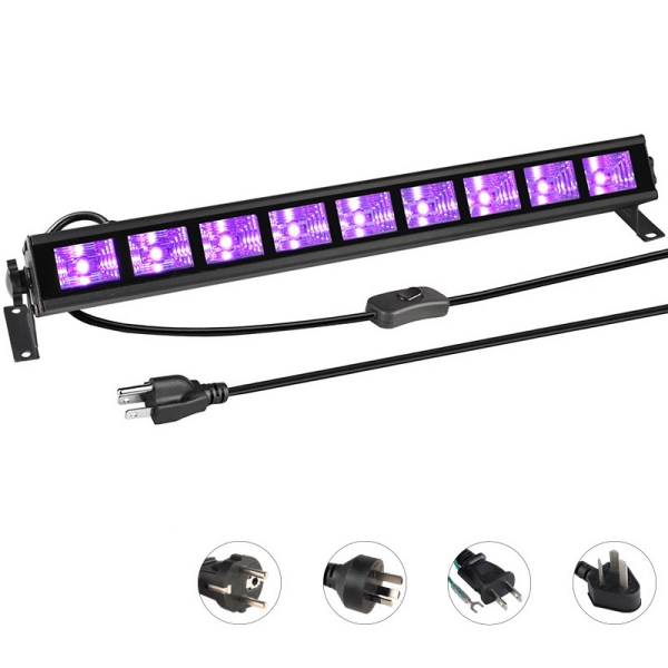 36W 12 LED Purple UV Stage Floor Wall UV Blacklight Bar Outdoor Indoor Uplight