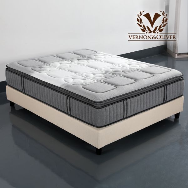 12 inch pillow top medium soft memory foam mix natural latex affordable  price  pocket spring mattress rolled up in a box good for home use