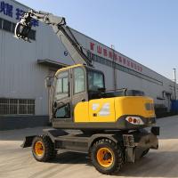 Earth Moving Machinery Wheel Excavator Retractable Wheeled Wood Grabber Digger