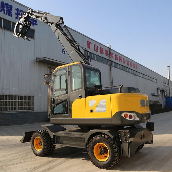 Heavy Duty Construction Equipment Wheeled Excavator Rotary Wheel Wood Grabber Digger