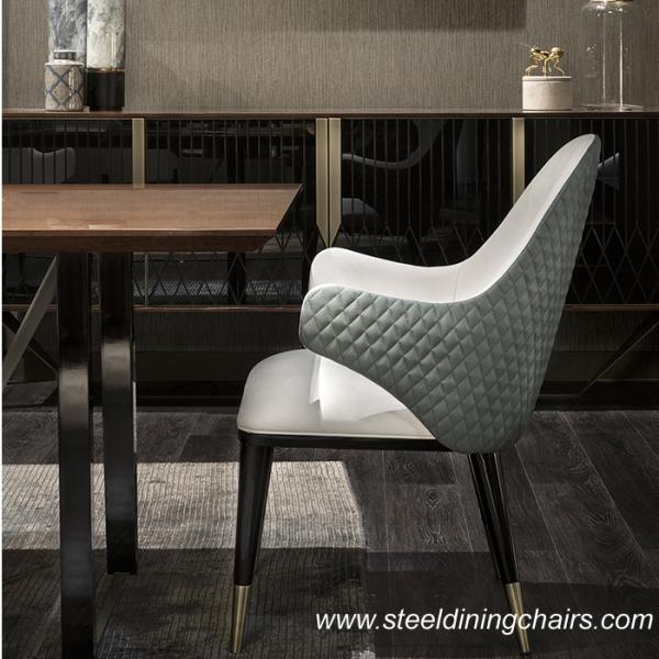 PU Leather Solid Wood 55cm 94cm Cream Upholstered Dining Chairs