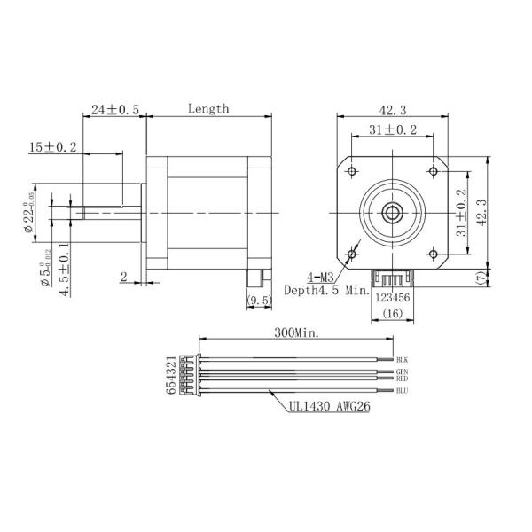 Моторы Junqi 42BYG Intergarted Stepper с водителем, шагая мотором NEMA17