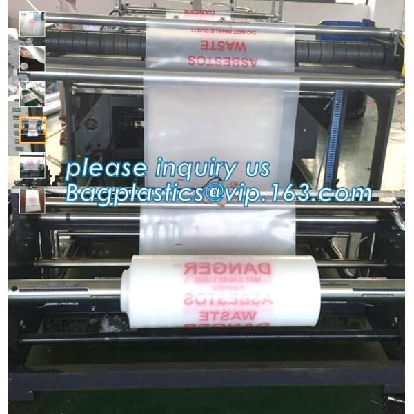 PE asbestos waste bags, Disposal Plastic Bag for Construction Waste, rubbish bag for asbestos fibers, bagplastics, bagea