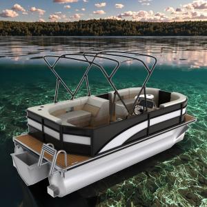 100 chevaux de puissance maximale étang Pontoon bateau Seagrass / EVA Option de conception de plancher