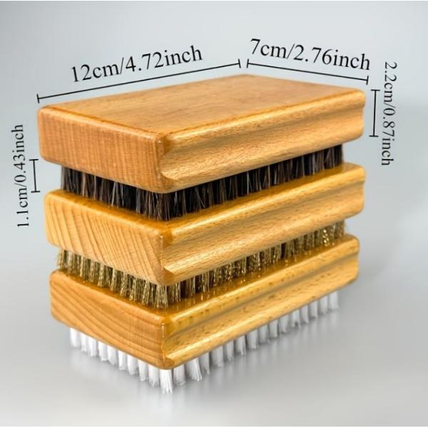 12*7cm Wooden Snowboard Wax Brushes Copper Wire Nylon Horsehair Bristle Snow Waxing Polishing Degreasing Snowsport Cleaning Tool