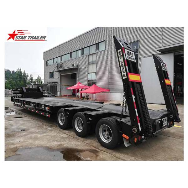 Bare Tire Goosneck Hydraulic Low Bed Trailer Fabricated H Beam Height 500mm