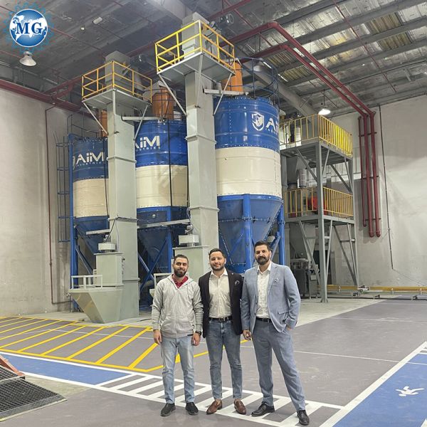 80-100 m2 Area Occupied Dry Mix Mortar Production Line Wall Putty Sand Cement Mixer Ceramic Tile Adhesive Manufacturing Plant
