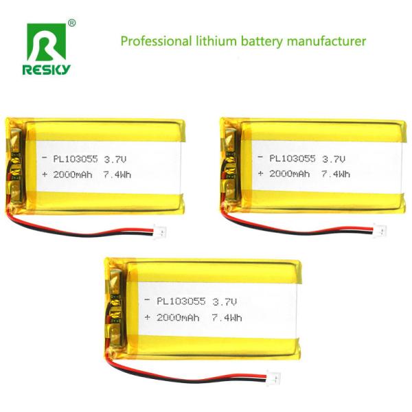 Power Lithium Ion Cell 103055 3.7V 2000mAh 7.4wh Rechargeable Lithium Polymer Battery