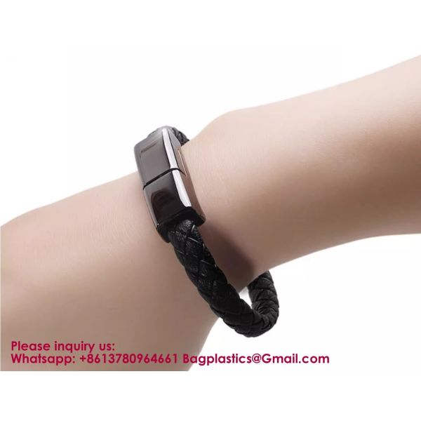 USB C To USB C Short Charging Cable 7.9in Portable Fashion Fast Bracelet Charger Wrist Data Transfer Cord For IOS Huawei Samsung Galaxy LG Android