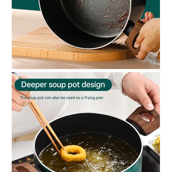 Hot Selling 20cm 24cm Korean Cookware Kitchen Non Stick Cooking Pot Aluminum Soup Stock Pot With Glass Lid