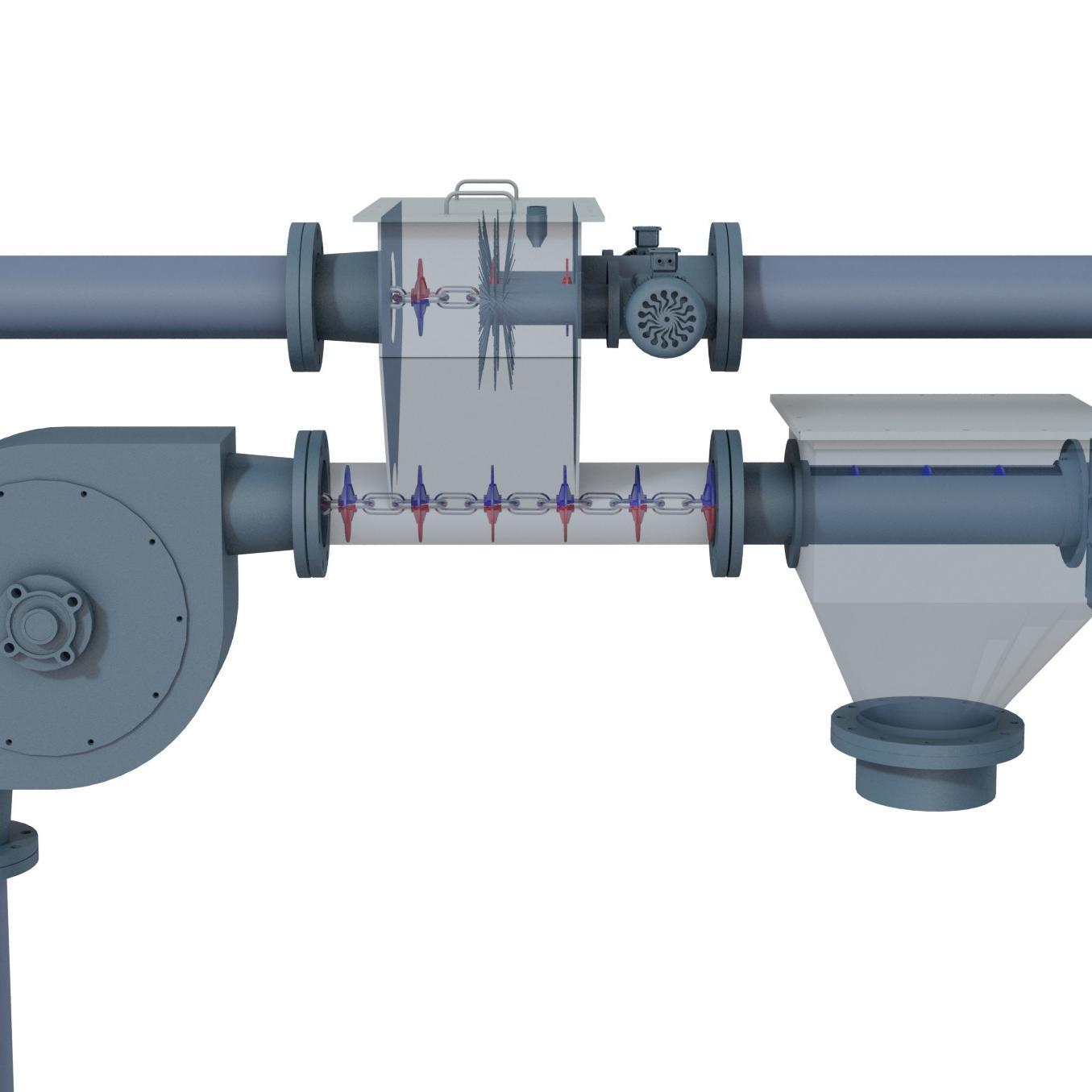 CS / SUS304 Flexible Tube Chain Conveyor System For Powder Granule Transfer