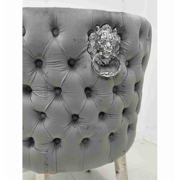 Лев серой силы застегнул задний обедая стул проложил ноги нержавеющей стали стульев столовой серебряные