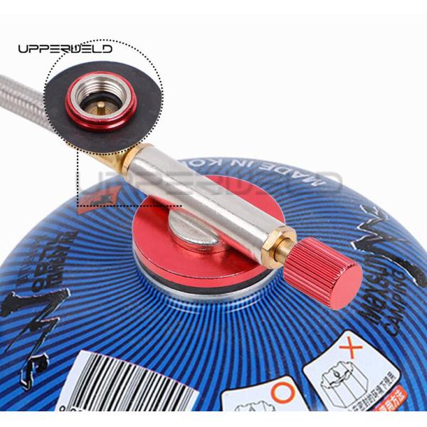 Stove Burner Silver Gas Refill Valve Stainless Steel Line Regulating Valve 1m Length