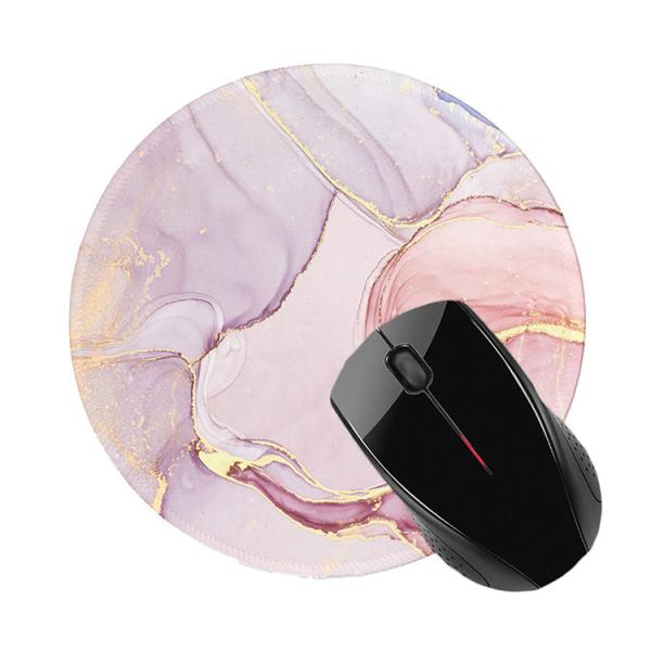 Office HEATED Round Pink Marble Mouse Pad Smooth Non-slip Desk Mouse Mat Custom Gift