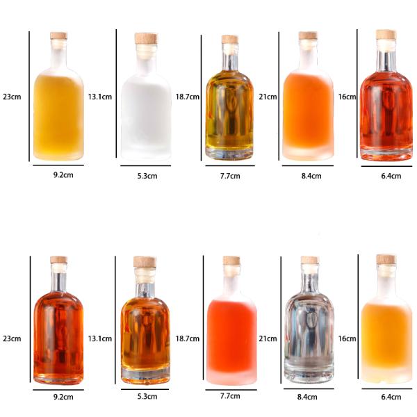 Transparent Frosted Beverage Juice Wine bottle Whisky Vodka Spirit Liquor Glass Bottle