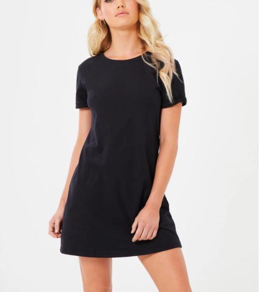 Vestido vazio simples do t-shirt da luva curto magro por atacado do ajuste do pescoço de grupo